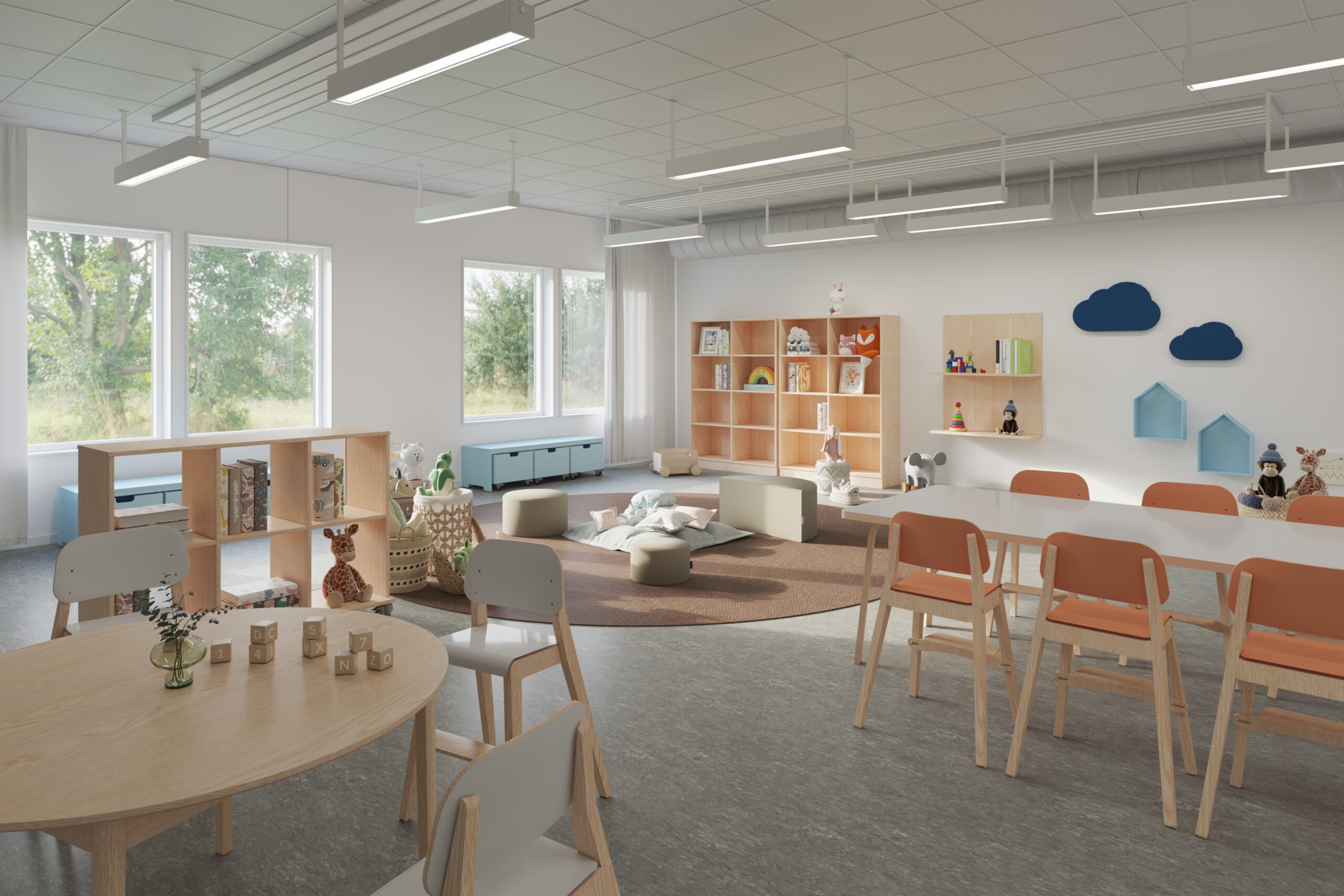 Förskola_V1 Iloinen tyttö päiväkotiympäristössä
